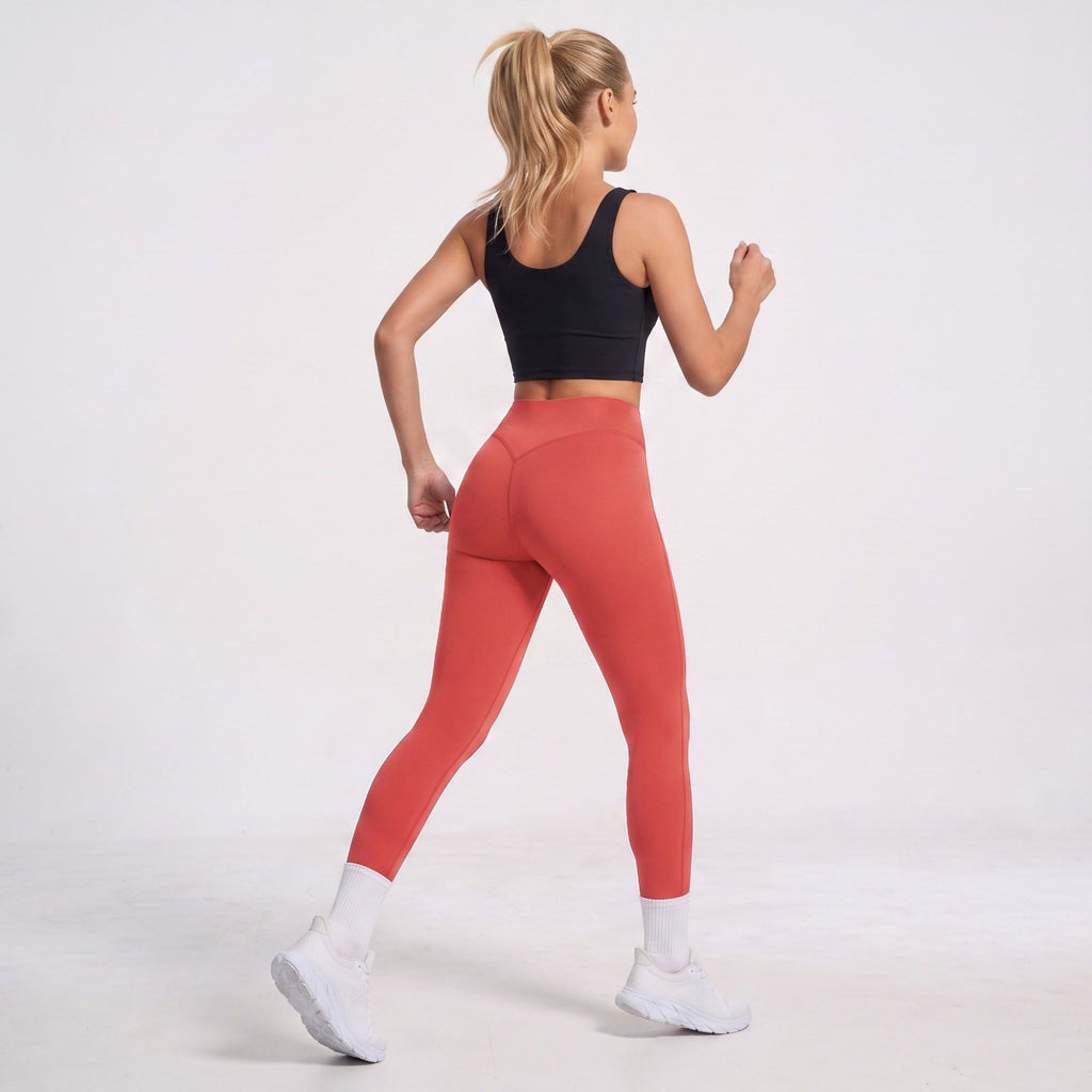High Waist Full Length Workout Leggings with Contour Seams