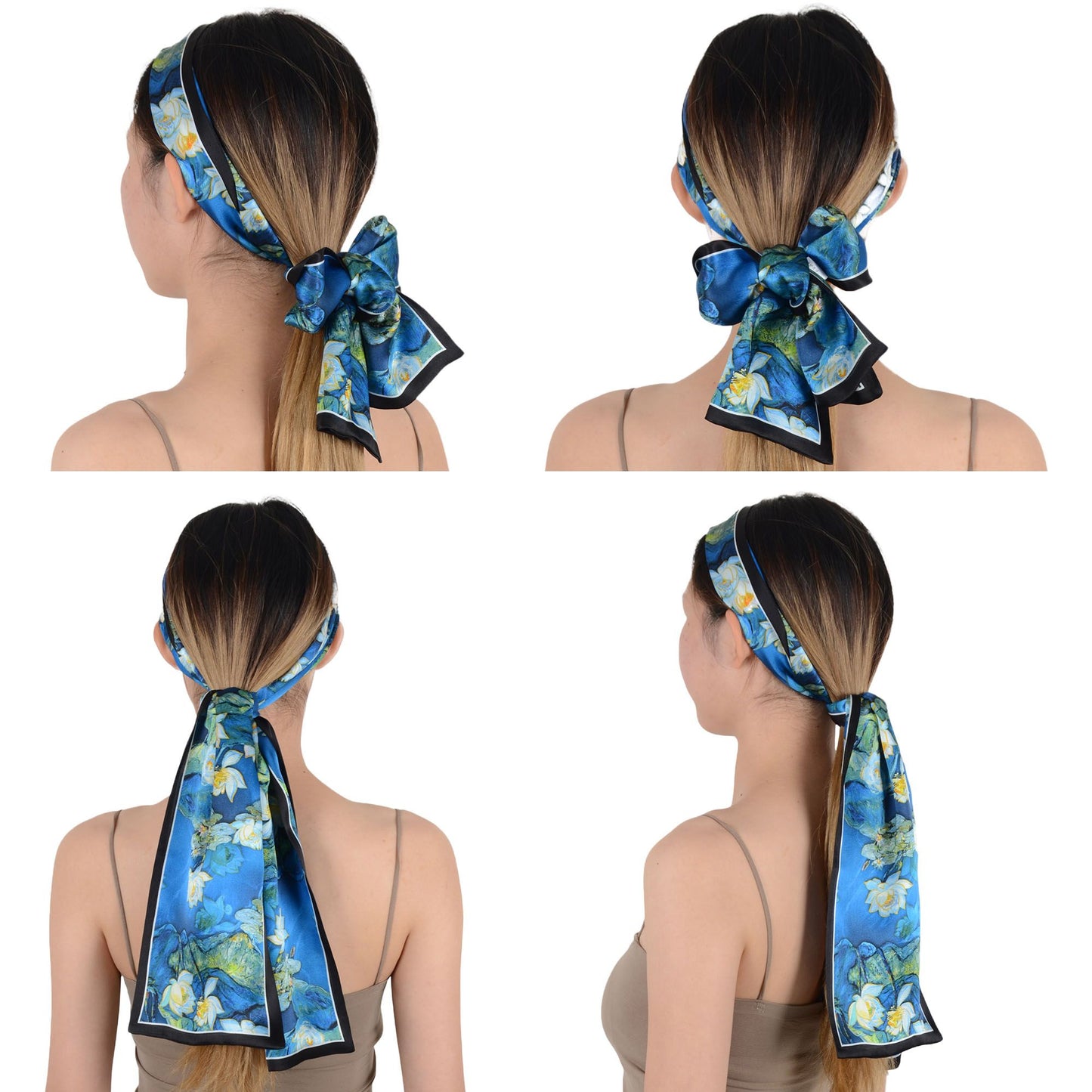 Anna-Kaci 100% Silk Scarf Long Headscarf Neck Shawls Hair Wraps for Women