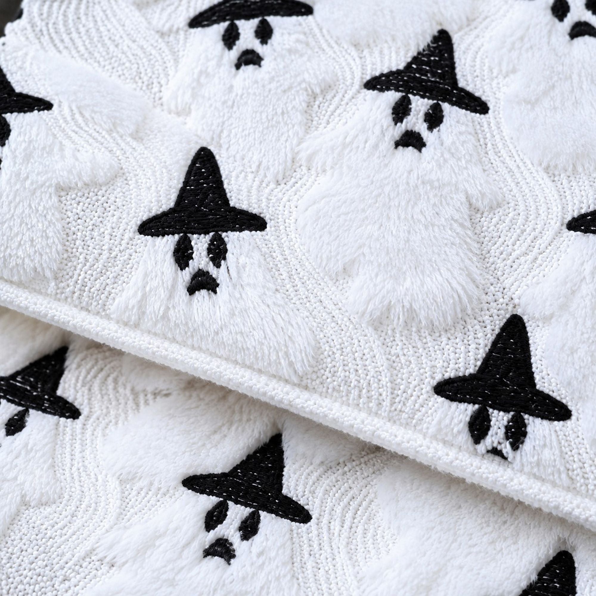 Halloween Tufted Ghost Throw Pillow Cover for Couch Bed and Chair