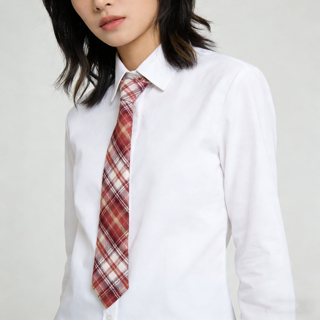 Anna-Kaci Women's Plaid Pre-Tied Necktie - Stylish Accessory for Casual, Office & School Outfits