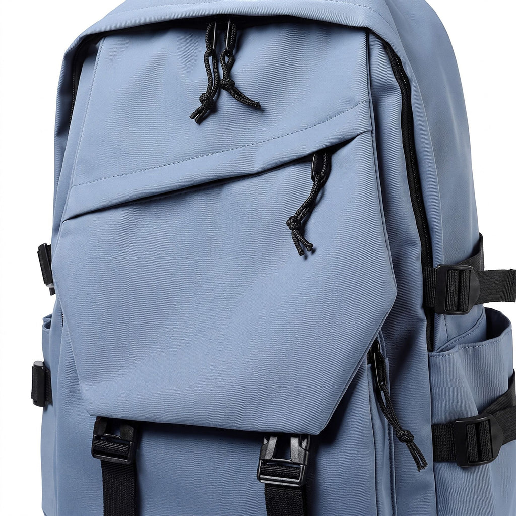 Large Laptop Backpack with Front Flap Pocket Buckle Straps Side Pockets and Padded Shoulder Straps