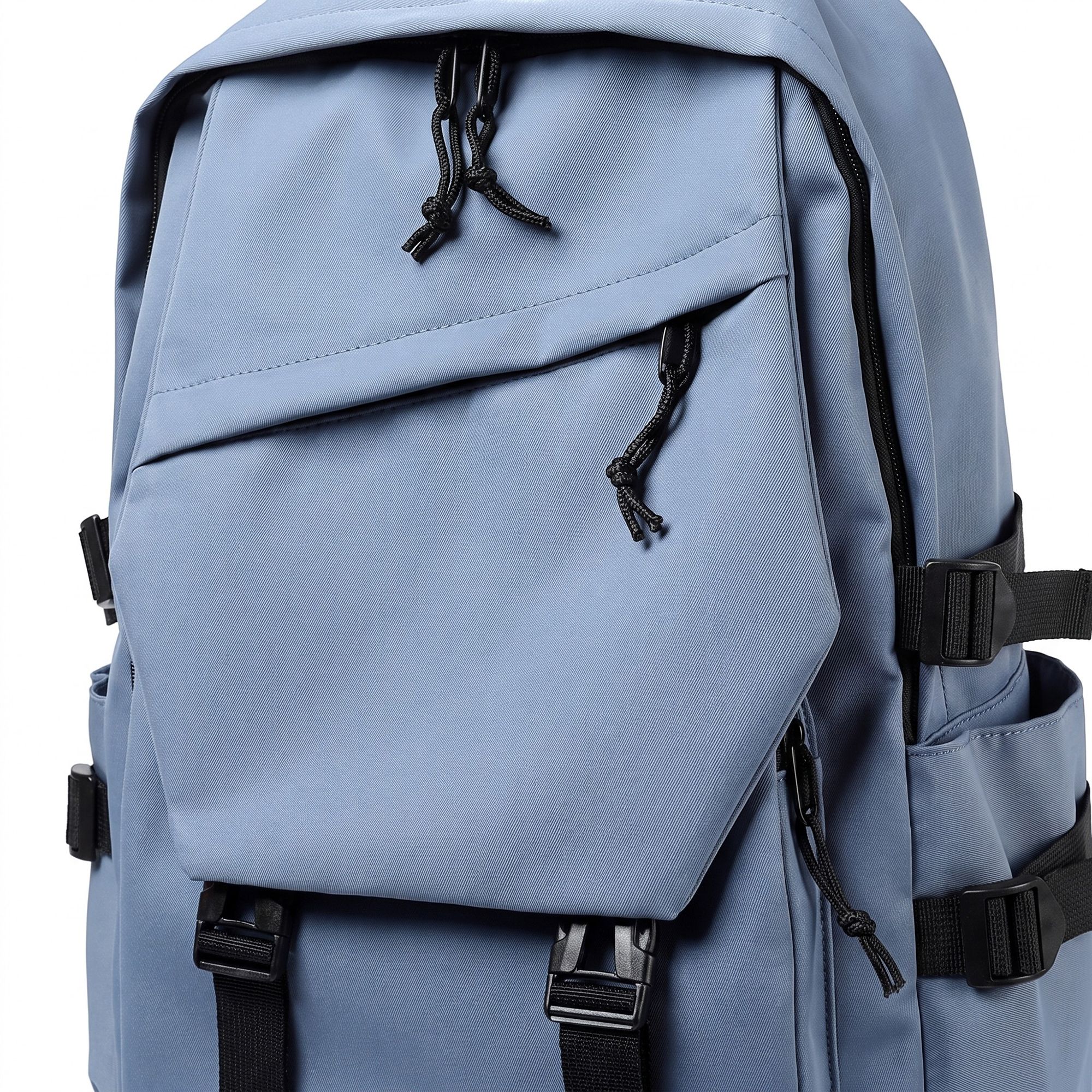 Large Laptop Backpack with Front Flap Pocket Buckle Straps Side Pockets and Padded Shoulder Straps