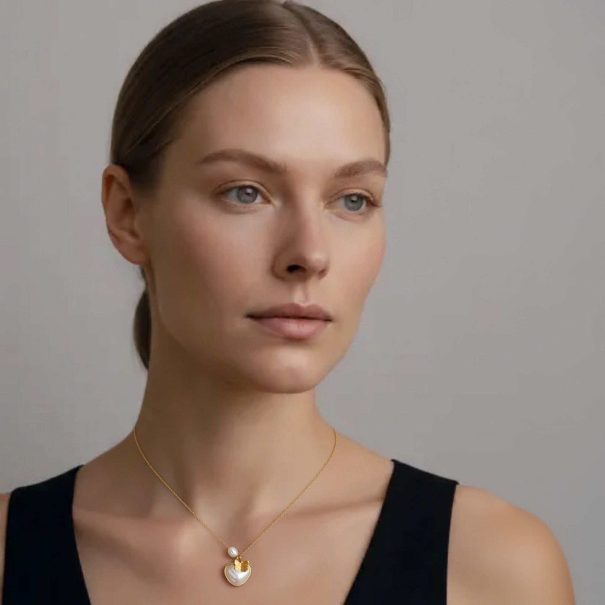 Women's Multi-Charm Pendant Necklace with Layered Bead Accents and Faceted Gem Details for a Valentine Elegant Look