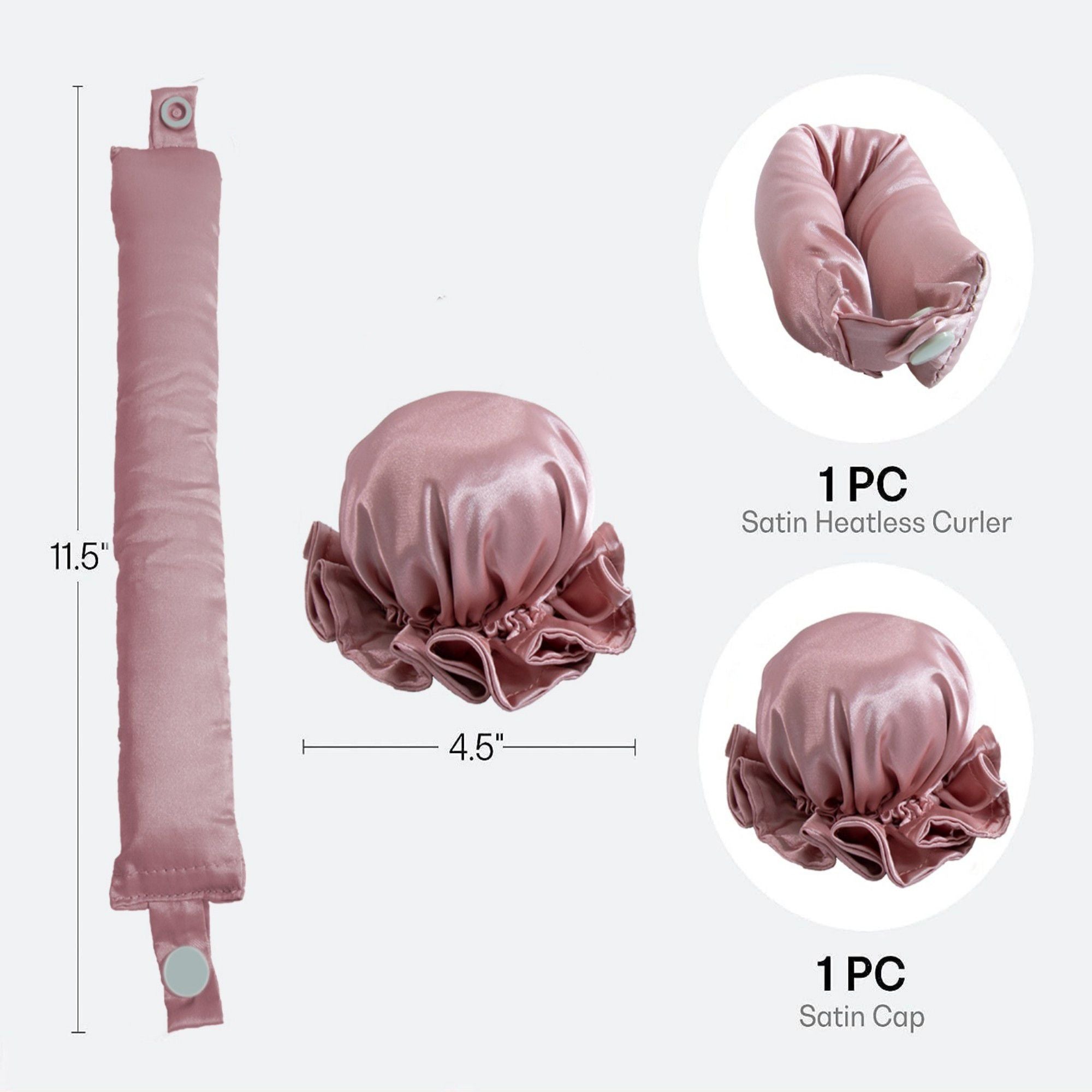 Anna-Kaci 2pcs Heatless Curling Set with Hair Wrap and Elastic Bonnet Cap