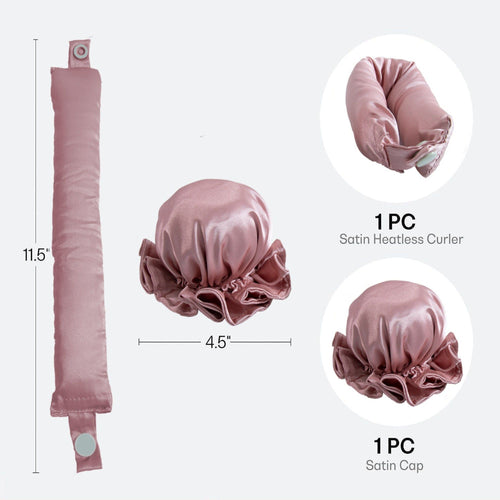 Anna-Kaci 2pcs Heatless Curling Set with Hair Wrap and Elastic Bonnet Cap