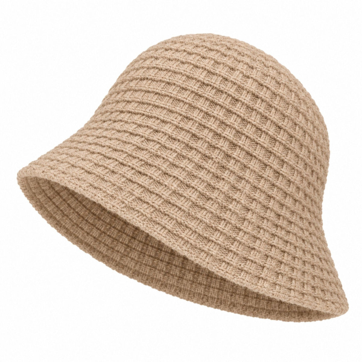 Waffle Knit Bucket Hat with Soft Textured Brim