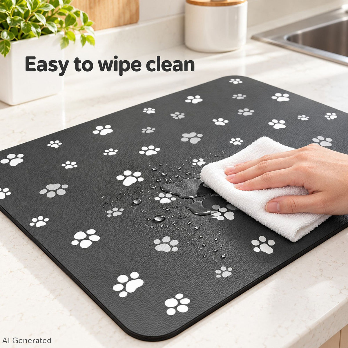 Absorbent Pet Feeding Mat with Non Slip Backing
