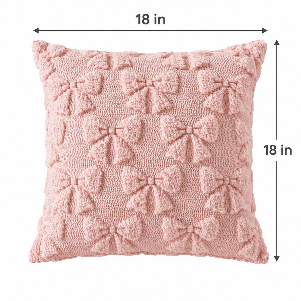2 Pack Tufted Bow Heart Decorative Throw Pillow Covers Soft Textured Cushion Covers