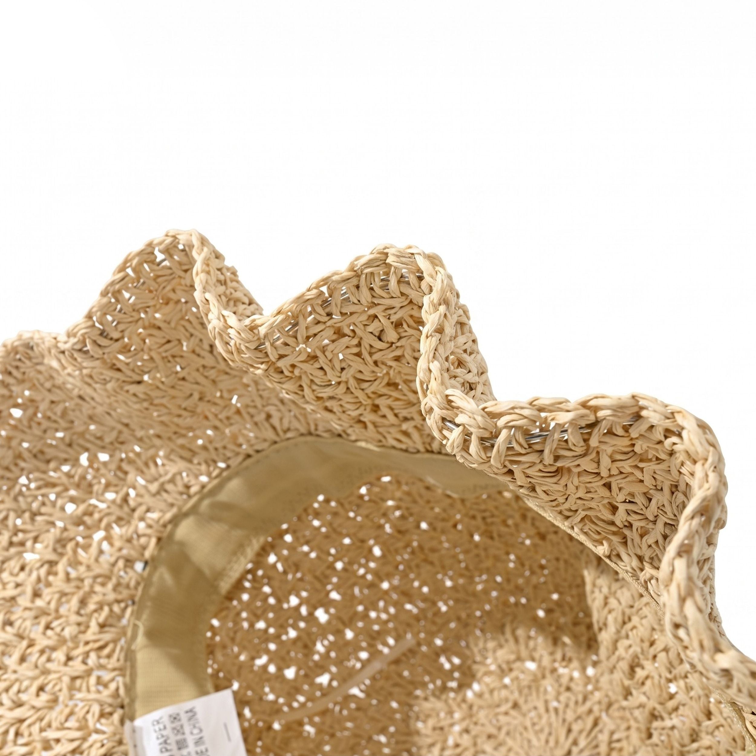 Straw Sun Hat Wide Brim Bowknot Summer Beach Bucket Hat Lightweight