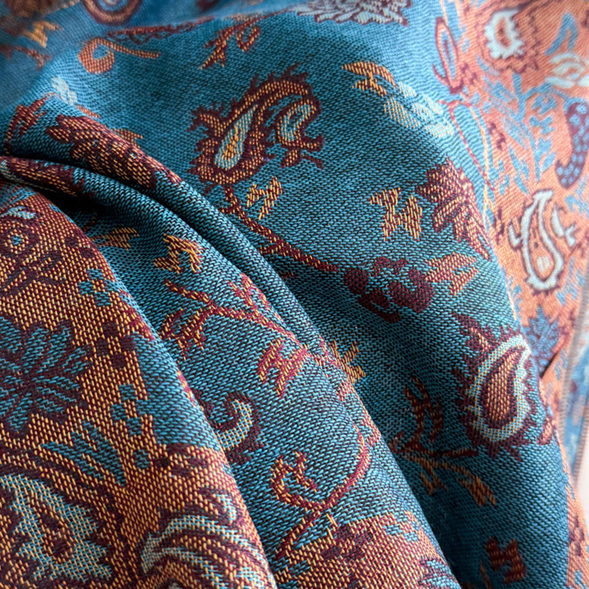 Paisley Scarf with Fringe Trim Soft Wrap Shawl 75*27.5 Inches