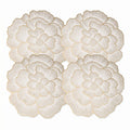 4 Pack Floral Round PVC Placemats Gold Trim Washable Heat Resistant Table Mats