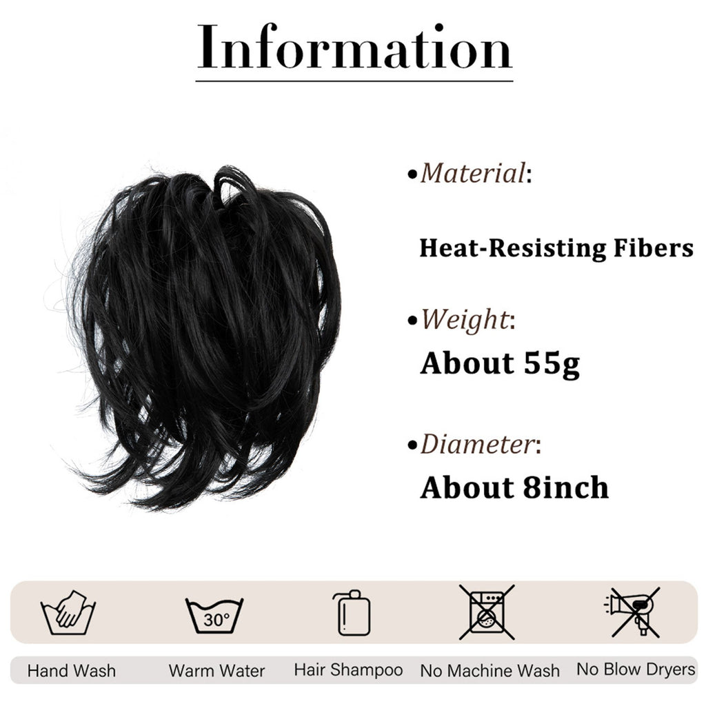Messy Bun Hair Piece Updo Synthetic Tousled Ponytail Hairpiece 8 Inch
