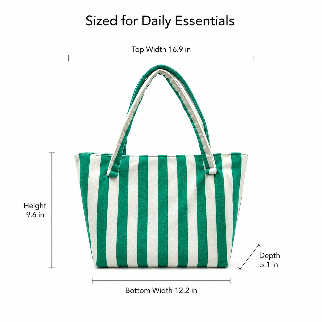 Striped Terry Cloth Tote Bag Roomy Beach and Travel Shoulder Carryall
