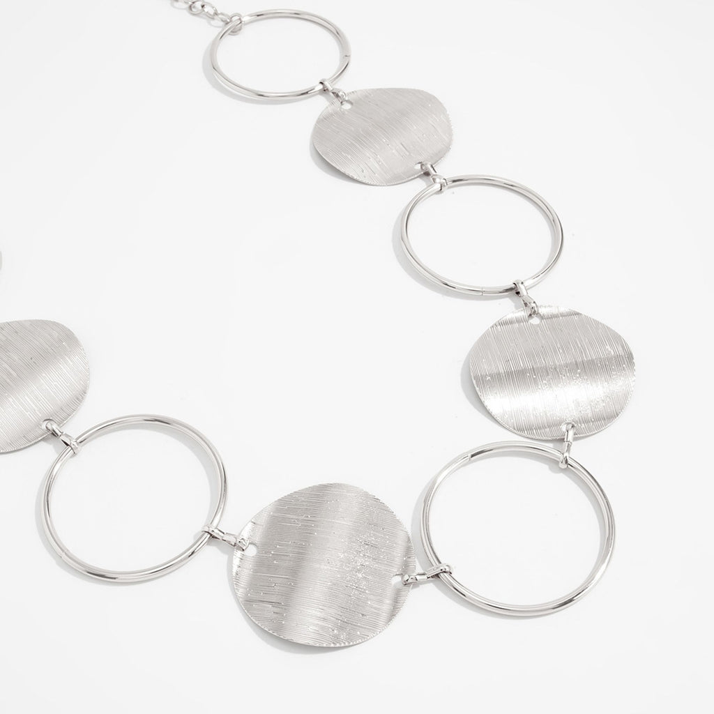 Round Disc and Ring Metal Waist Chain Adjustable Body Belt Modern Statement Waist Jewelry