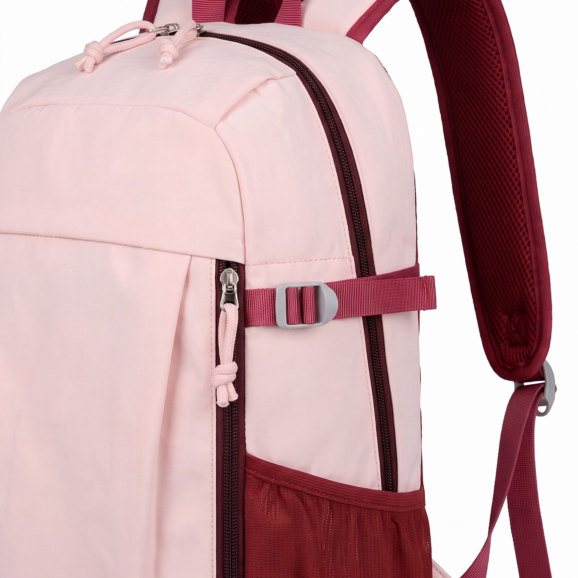 Everyday Backpack with Front Zip Pocket Side Mesh Pockets Padded Straps Top Hle