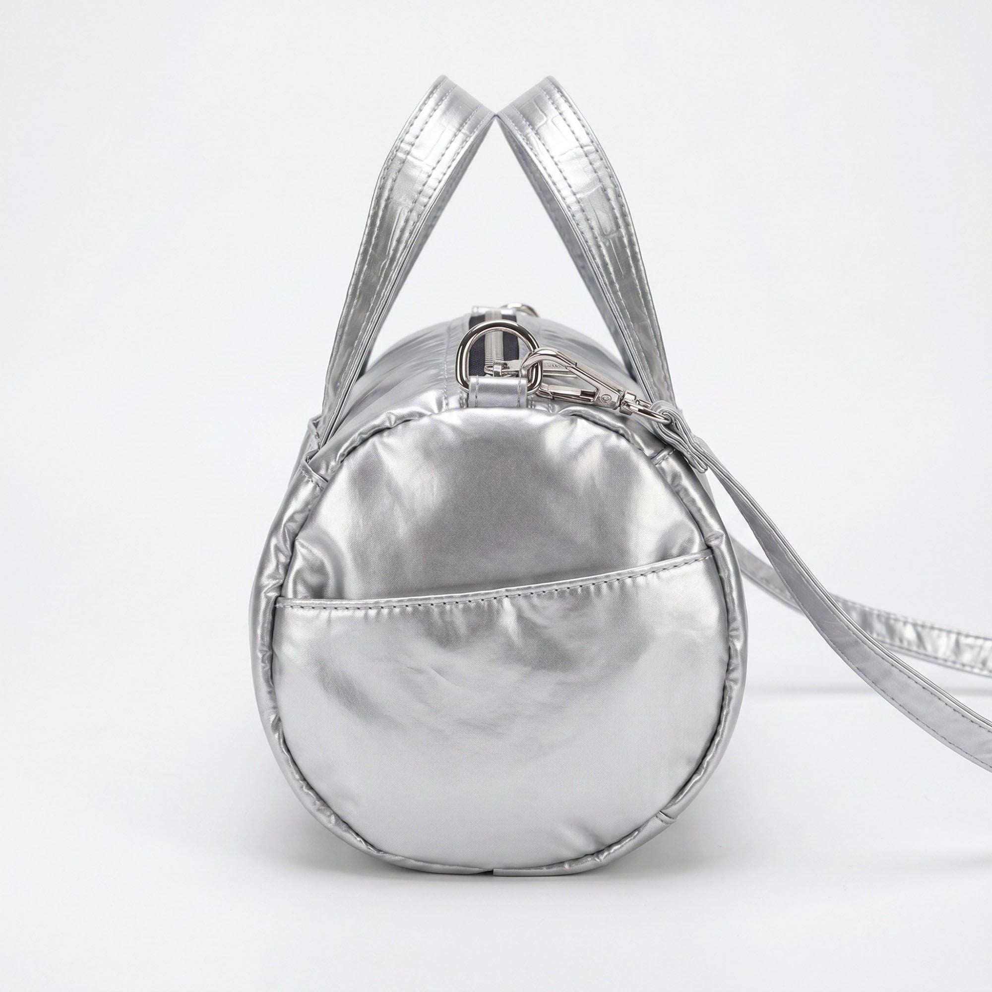 Mini Barrel Satchel Bag with Detachable Crossbody Strap