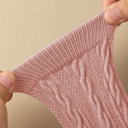 Anna-Kaci Women's Classic Crew Socks Cable-Knit Cotton for Casual Stability and Comfort 2 Pairs