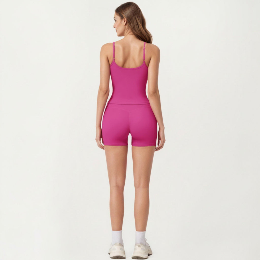 Anna-Kaci Active Women's Spaghetti Strap Active Cami Top with Square Neck and Smooth Stretch Fit