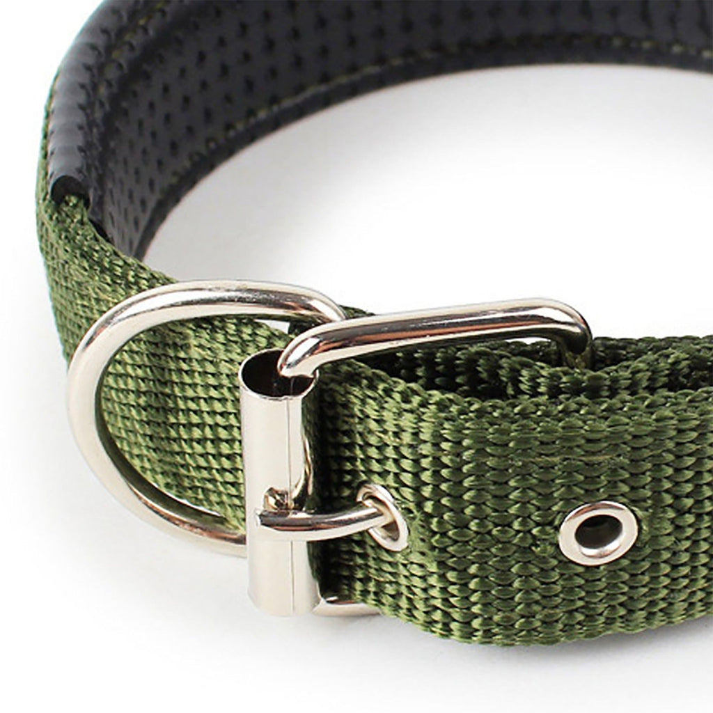 Padded Dog Collar Adjustable Nylon Pet Collar with Metal Buckle Soft Lining