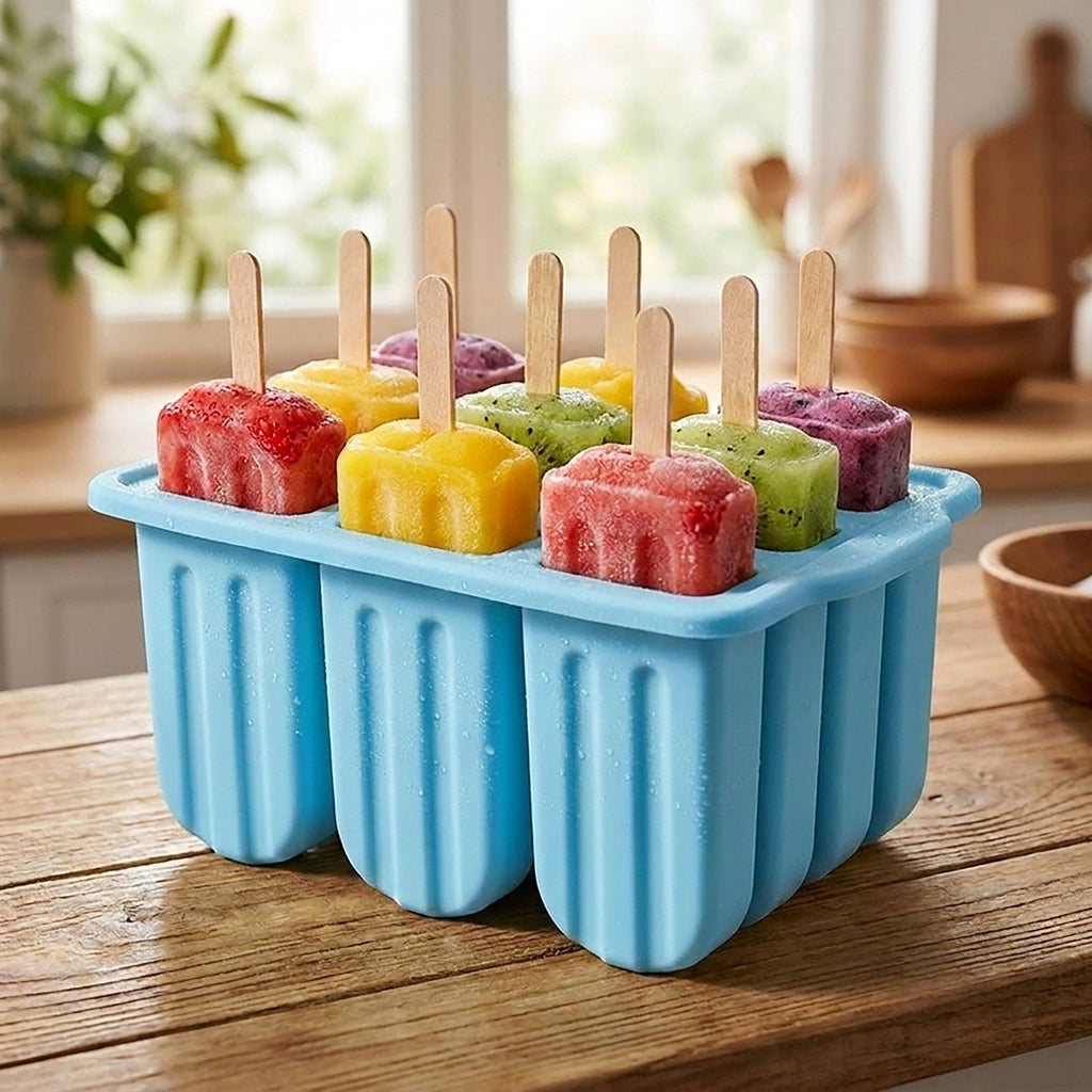 12-Cavity Popsicle Mold - Homemade Ice Pop Maker with Lid