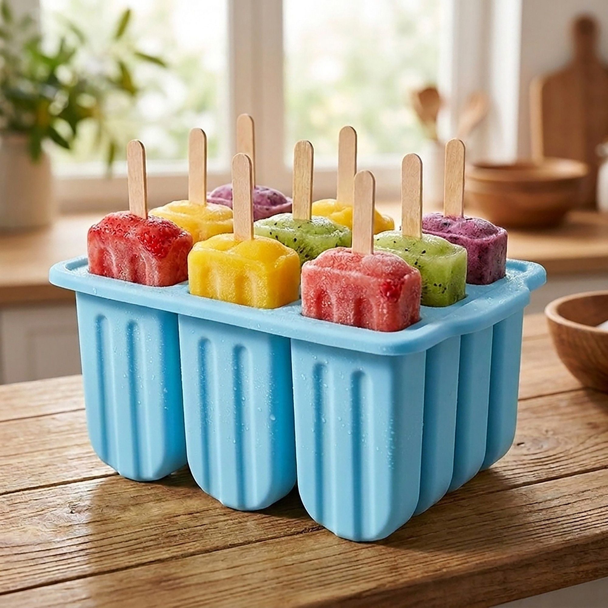 12-Cavity Popsicle Mold - Homemade Ice Pop Maker with Lid