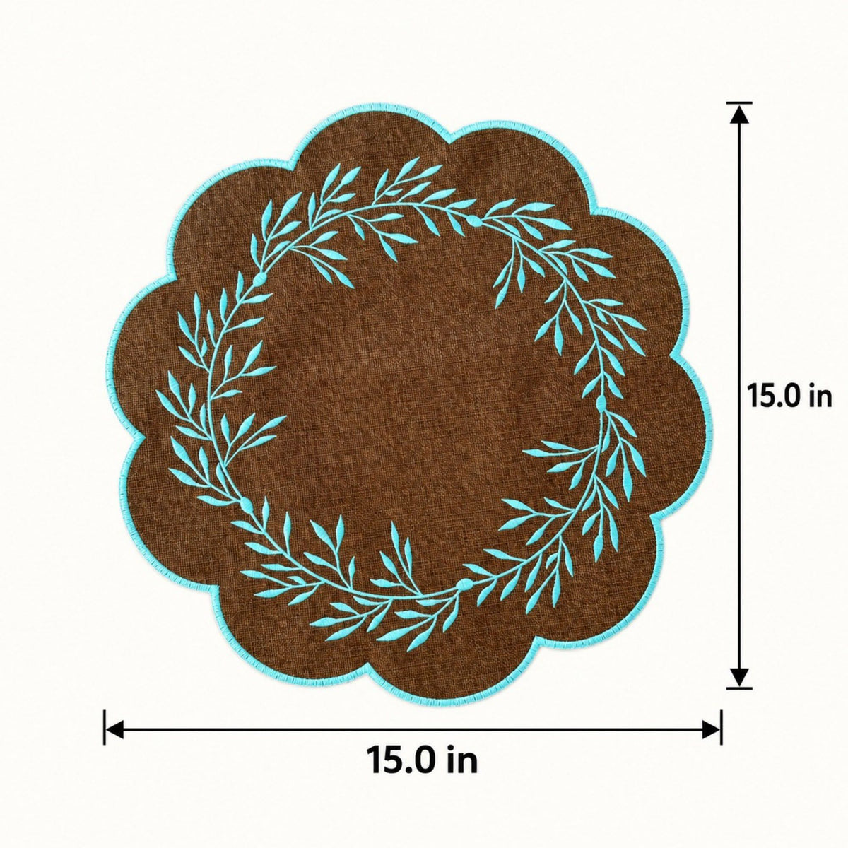 4pc Embroidered Laminated Waterproof Oil-Proof Placemat Set of 4