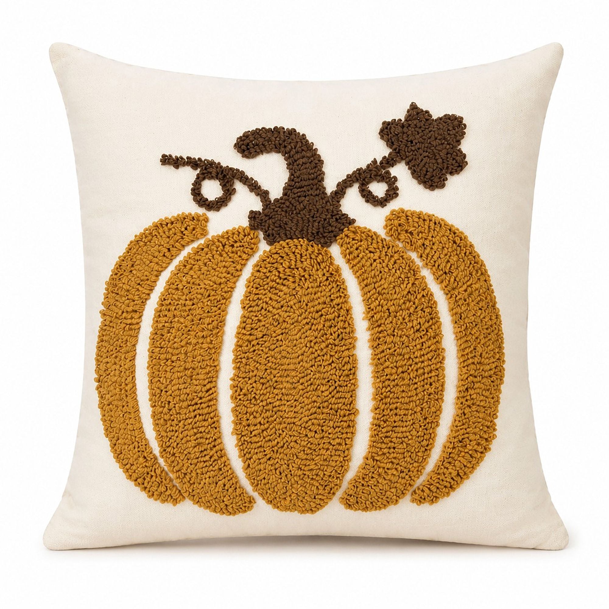 Funda de cojín con diseño de calabaza en relieve para decoración de otoño y Acción de Gracias