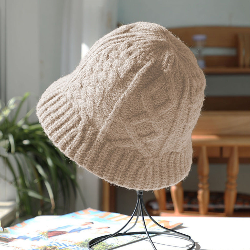 Anna-Kaci Women's Cable-Knit Bucket Hat - Soft Winter Hat for Casual Daily Wear
