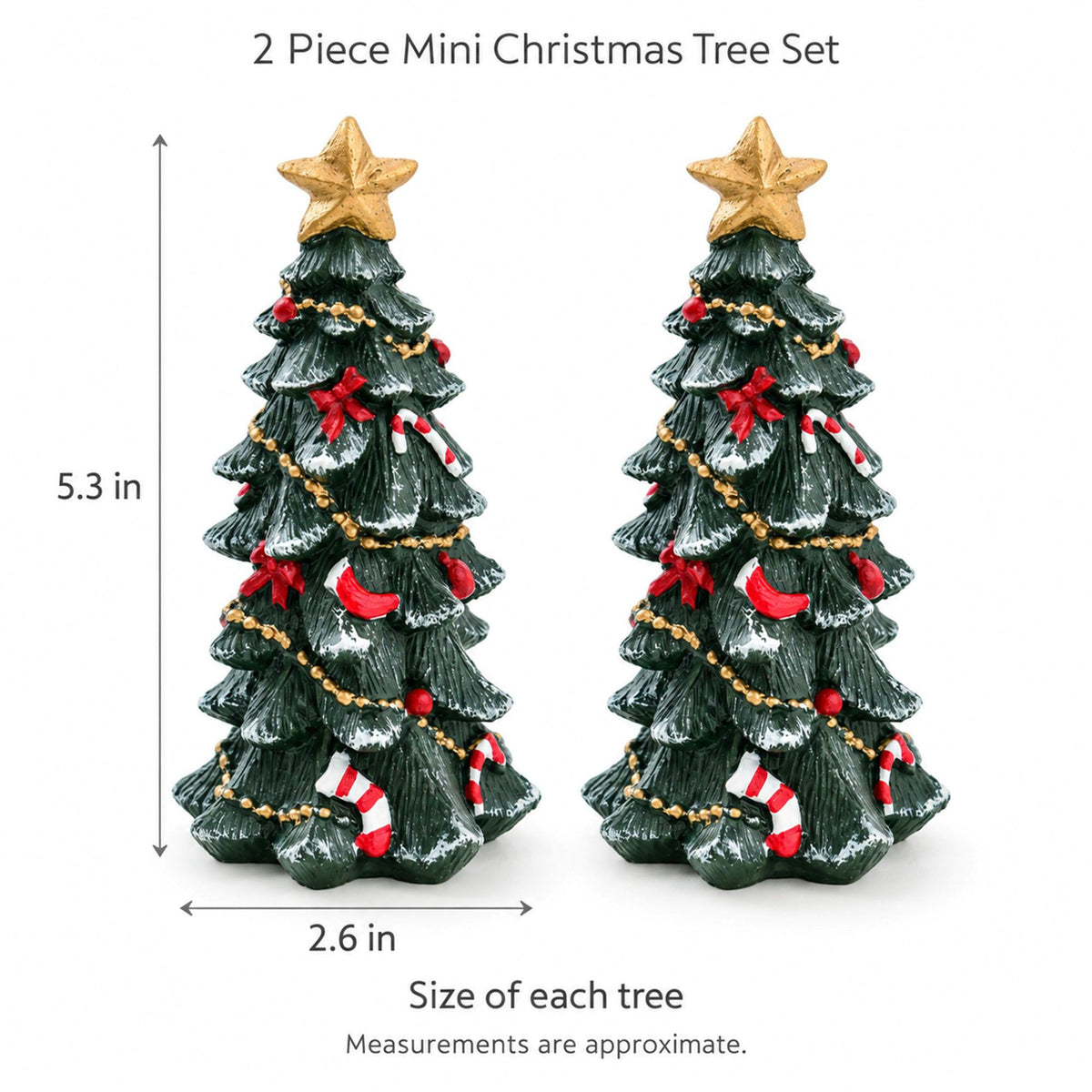 Mini Resin Christmas Tree Tabletop Holiday Decoration