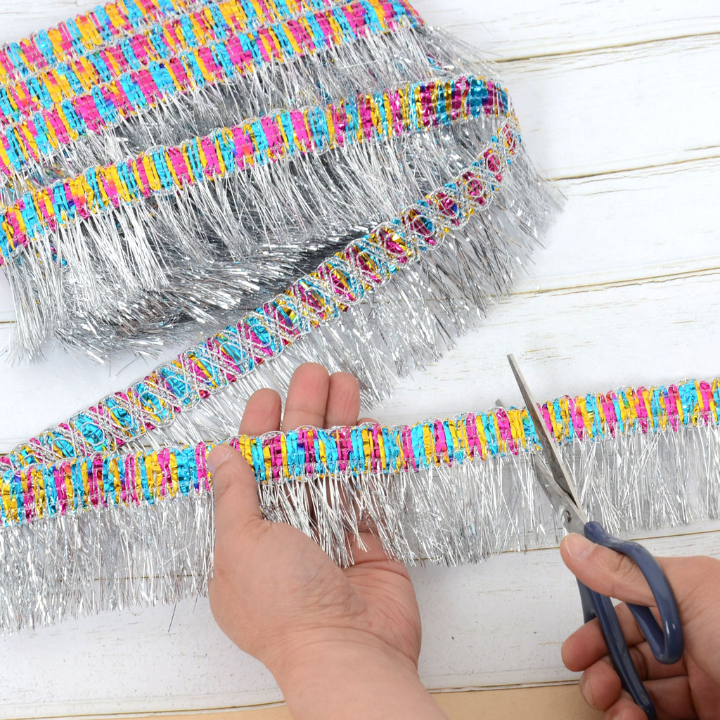 Fringe Tassel Lace Trim, 11 Yards 2.2 inch Wide, Sewing Trim for DIY Craft Garment Curtain Lamp Shade Tablecloth Stage Decoration