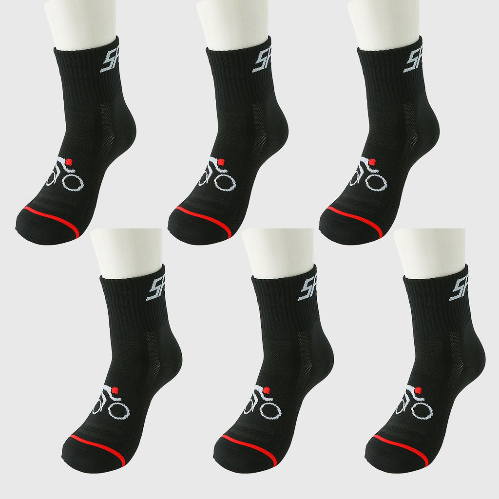 Anna-Kaci 6pk Men's Cycling Pattern Athletic Socks