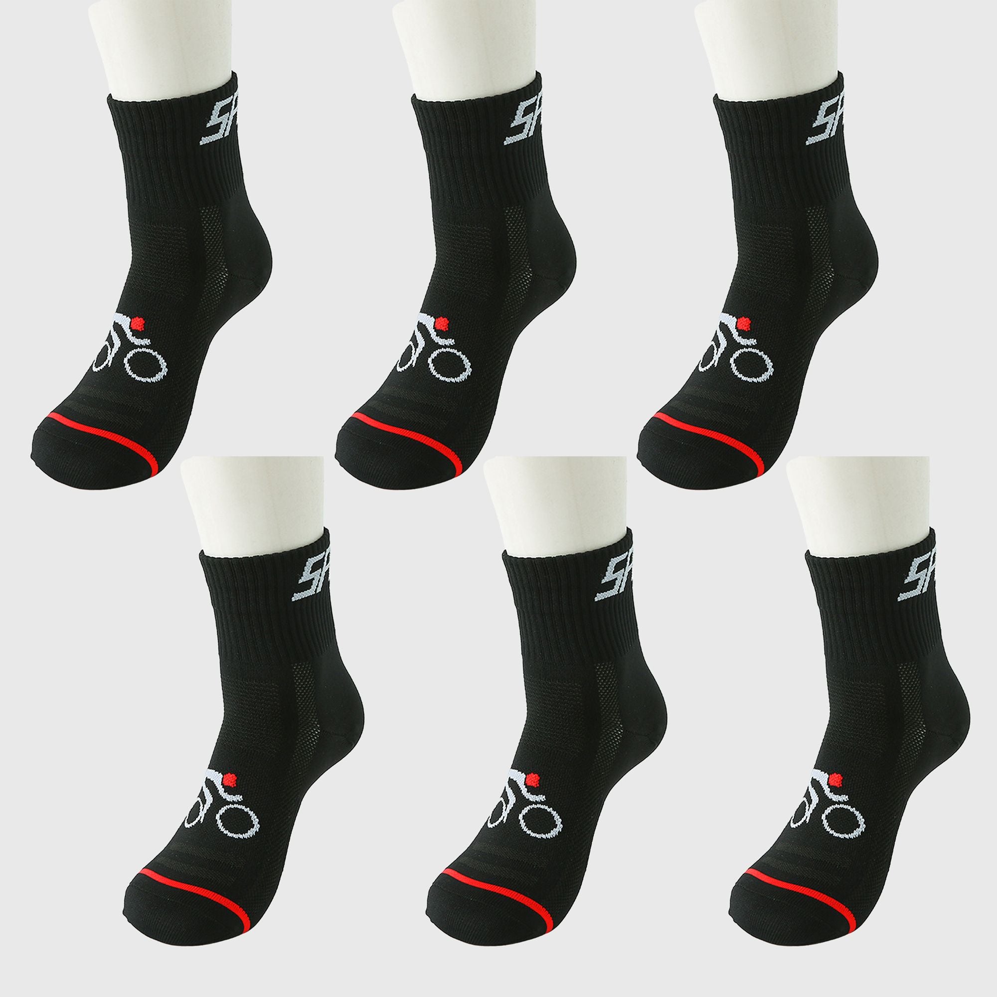 Anna-Kaci 6pk Men's Cycling Pattern Athletic Socks