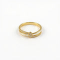 Women's Double Band Ring with Oval Center Pave Detailing and Minimalist Design