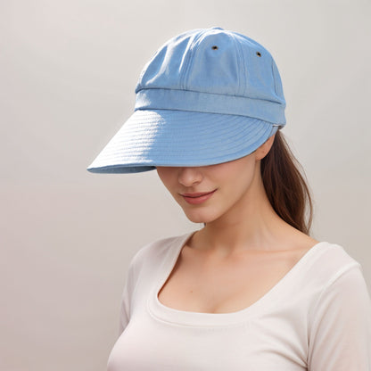 Anna-Kaci Womens Wide Brim Baseball Cap Bundle with UV Protection Ponytail Hole and Ventilated Eyelets Casual Outdoor Style