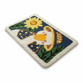 Tufted Floor Mat with Cute Animal and Sunflower Design Non Slip Backing Soft Plush Decorative Rug