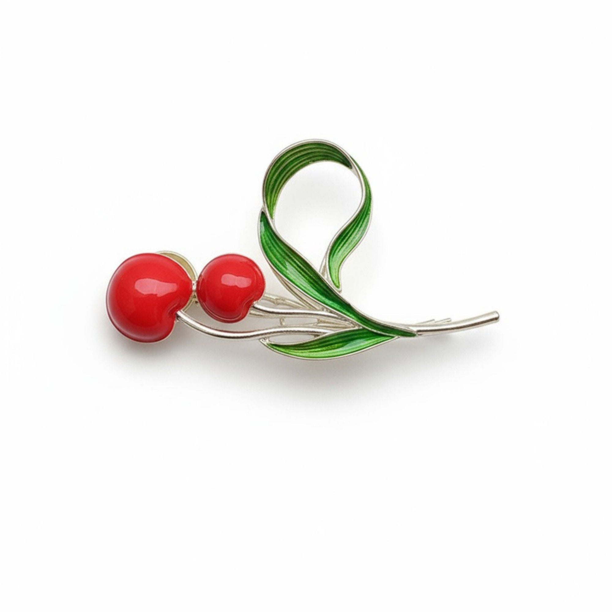 Tulip Flower Metal Hair Claw Clip with Enamel Petal and Leaf Detailing
