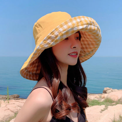 Anna-Kaci Women's Reversible Checkered Bucket Hat with Chin Strap