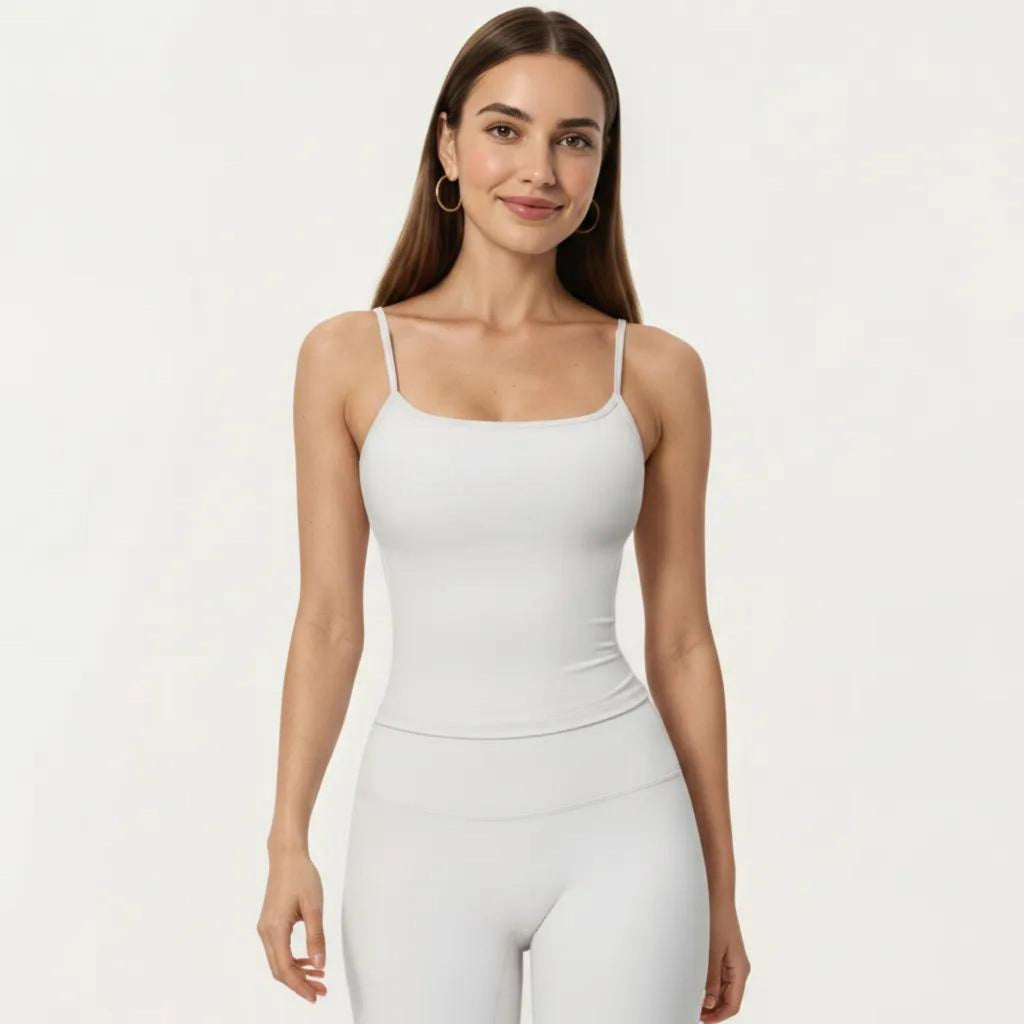 Anna-Kaci Active Women's Spaghetti Strap Active Cami Top with Scoop Neck and Smooth Stretch Fit
