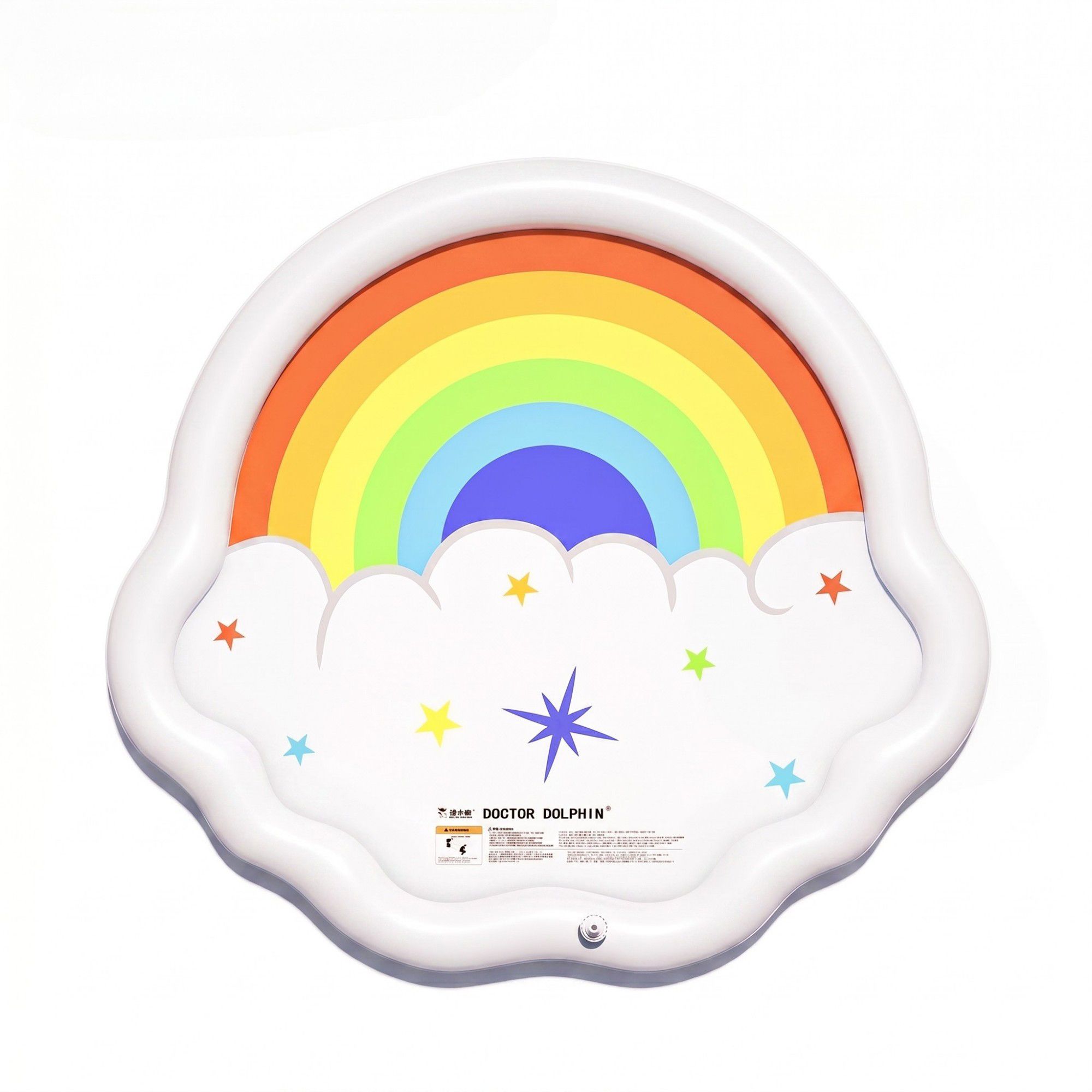 Kids Rainbow Splash Pad Sprinkler Mat with Cloud Shape