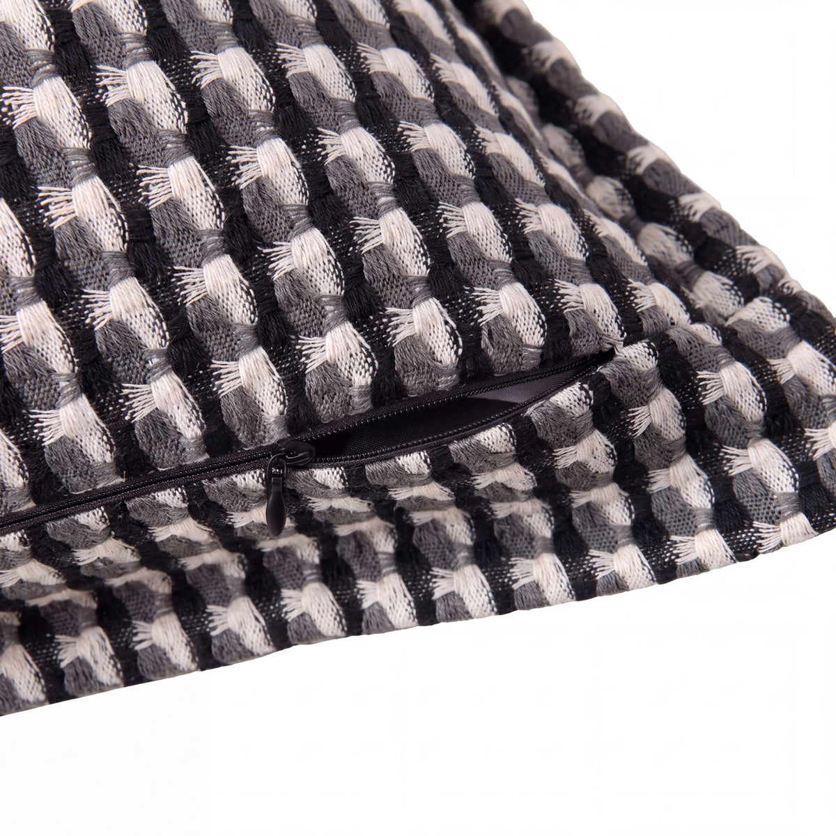 Houndstooth Woven Decorative Throw Pillow Cover Textured Square Cushion Cover with Hidden Zipper