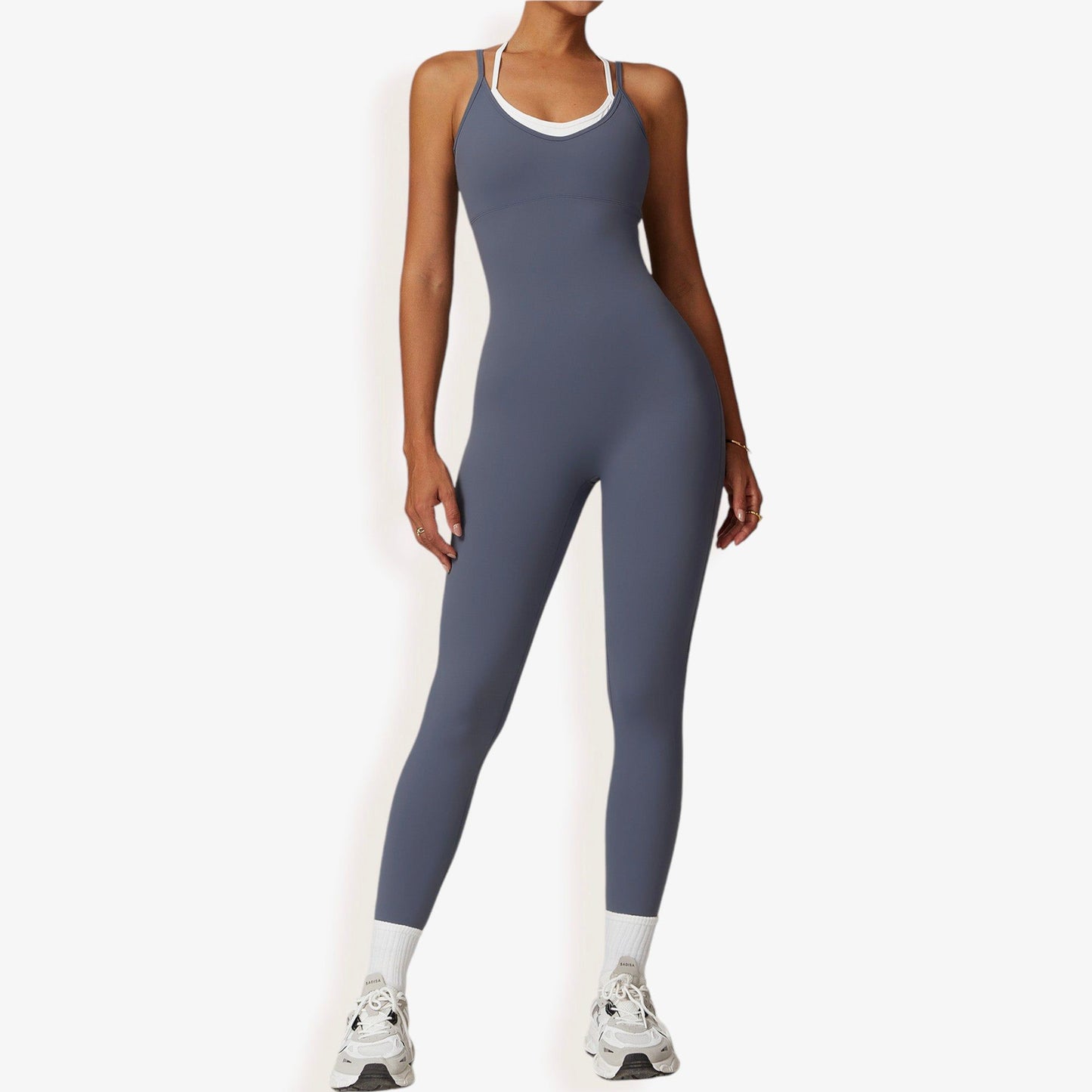 Seamless Active Bodysuit with Double Strap Racerback Design