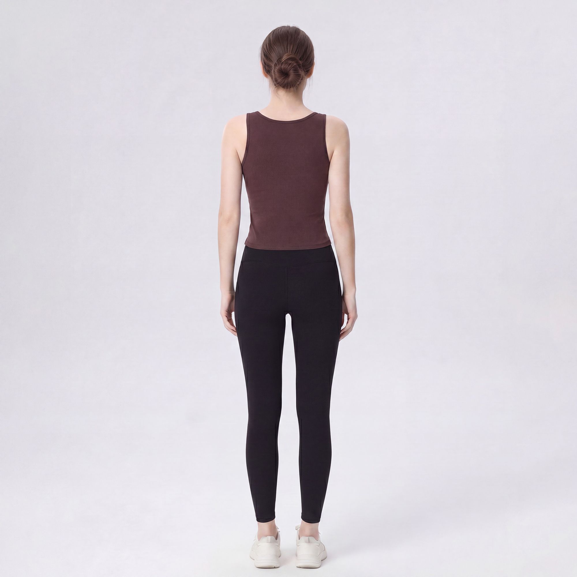 Sleeveless High Neck Cropped Yoga Tank Fitted Workout Activewear Top