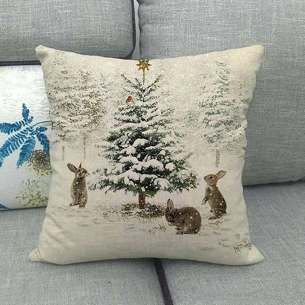 Anna-Kaci Vintage Winter Throw Comfortable Pillow Cover 18x18in