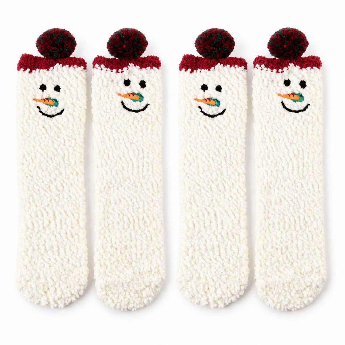 Fuzzy Reindeer Crew Socks 2 Pair US 5-10.5