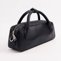 Structured Top Handle Handbag with Zipper Closure and Shoulder Strap