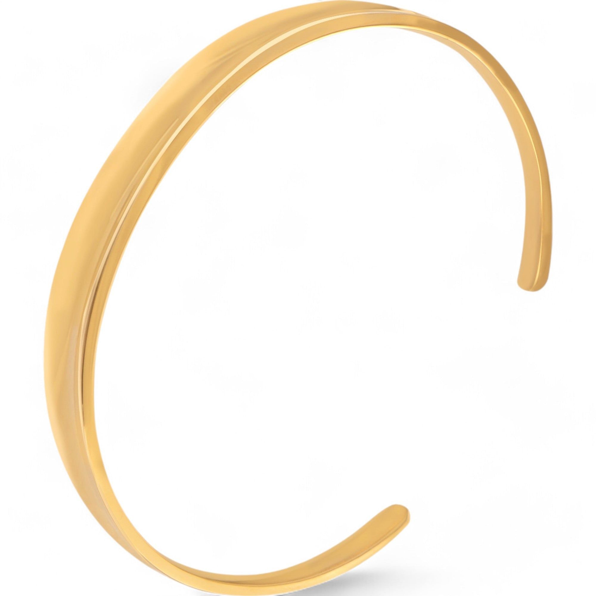 Women's Slim Polished Cuff Fashion Bracelet with Gold Tone Minimalist Jewelry Piece