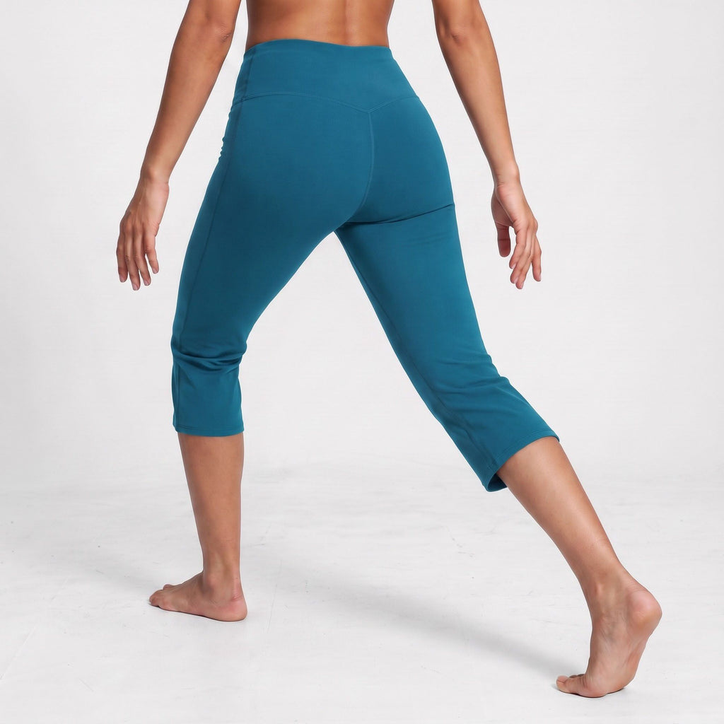 High Waist Cropped Flare Yoga Pants Fitted Capri Workout Leggings for Dance and Athleisure