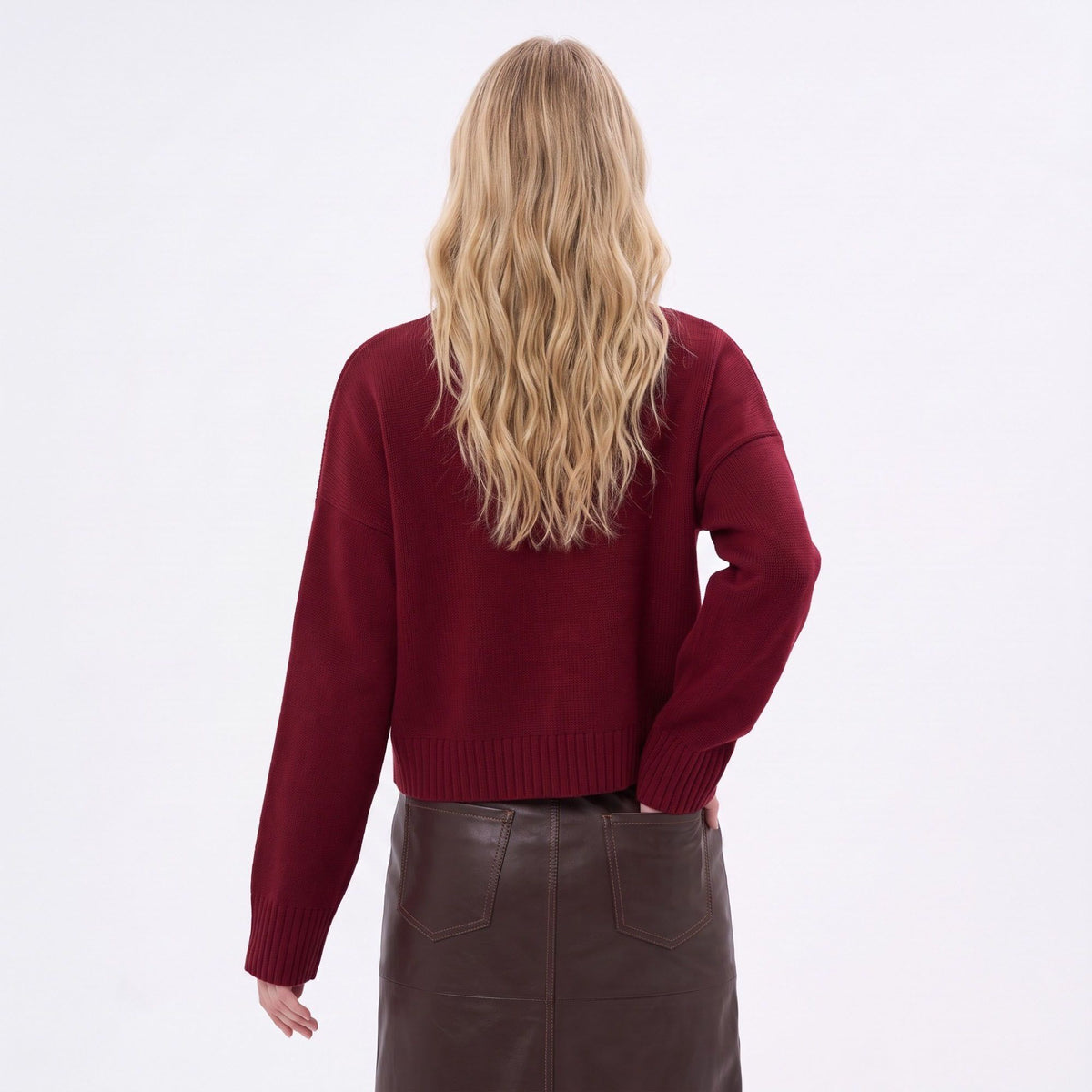 Relaxed Fit Crew Neck Pullover Sweater