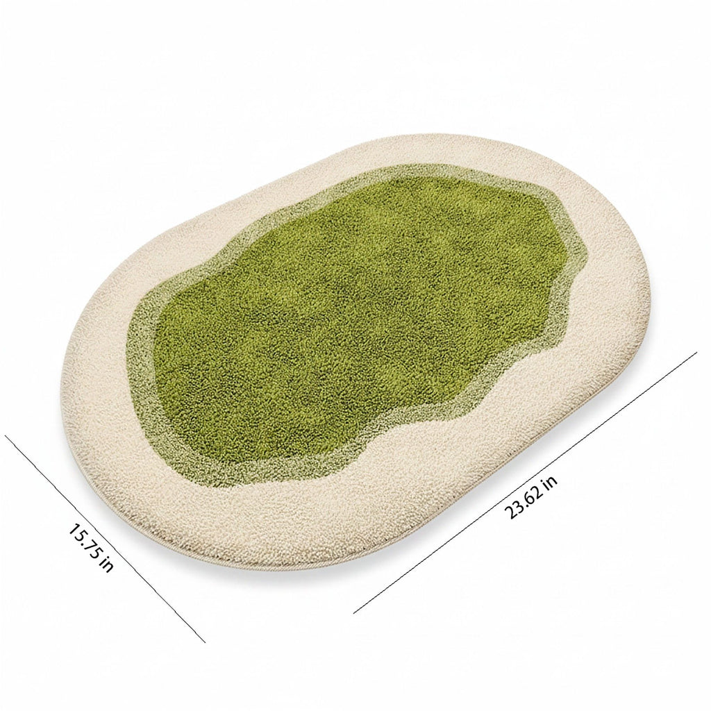 Abstract Tufted Floor Mat Soft Plush Irregular Shape Non Slip Backing Decorative Indoor Rug Modern Pattern