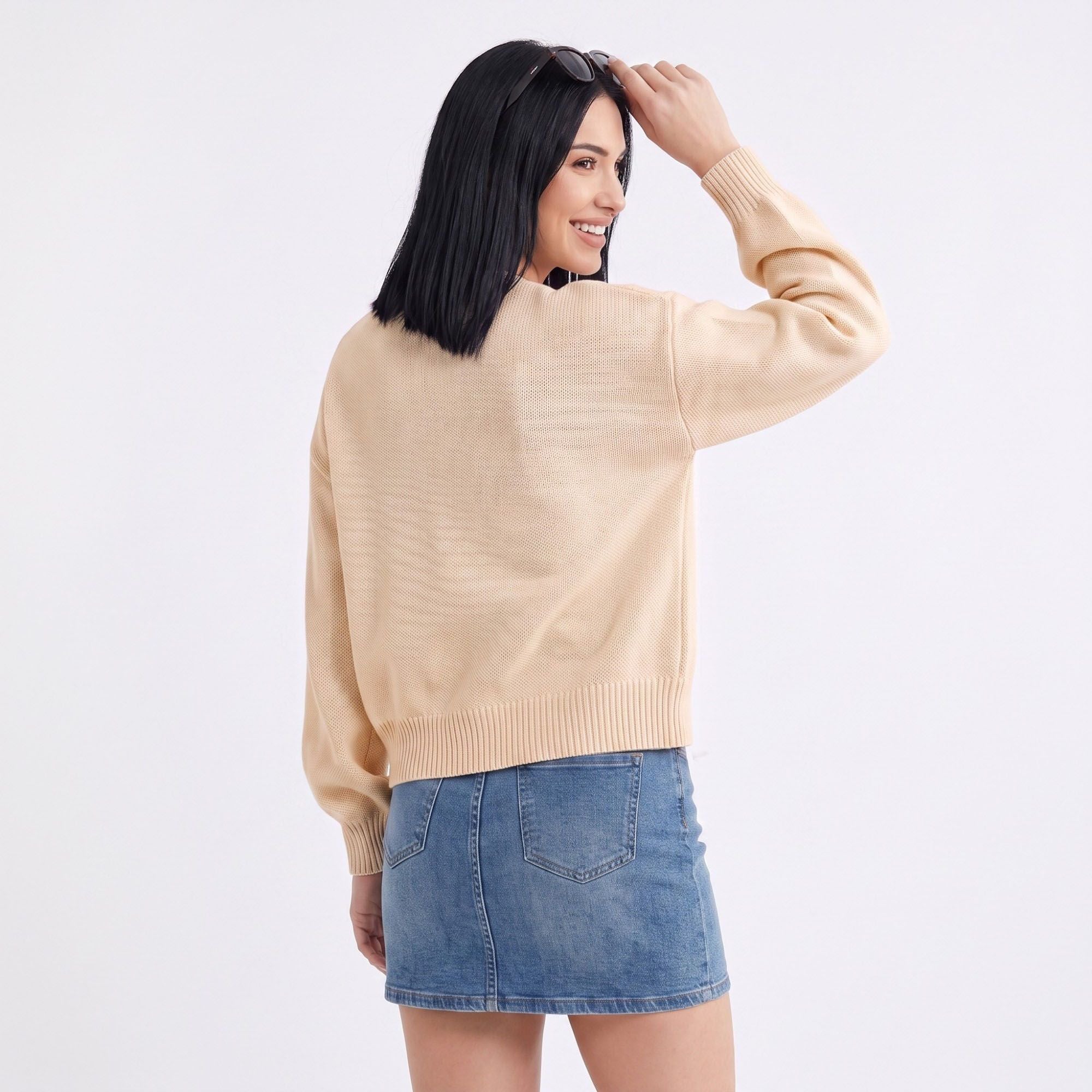 Open-Front Drop Shoulder Long Sleeve Knit Cardigan